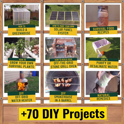 Sample of the 79 DIY off-grid survival projects inside