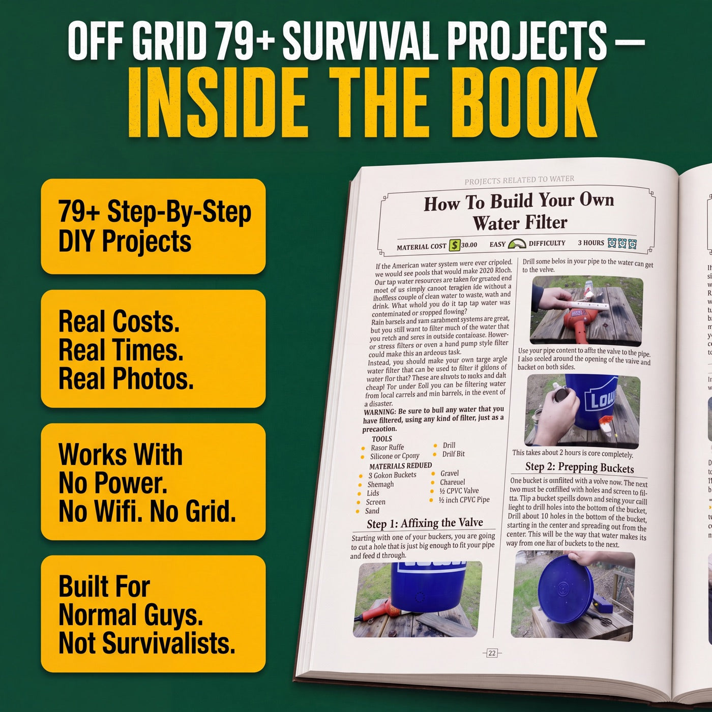 Inside the book: real costs, times and step-by-step photos