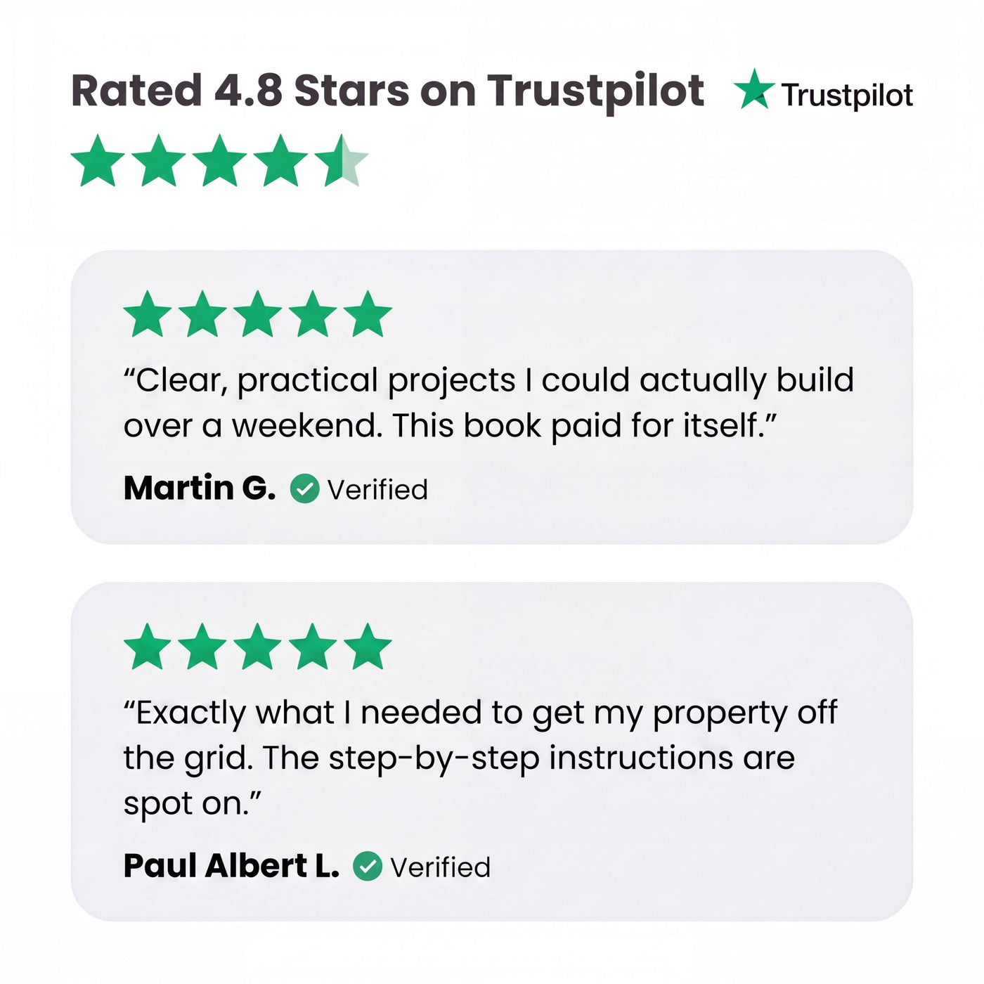 Rated 4.8 stars on Trustpilot