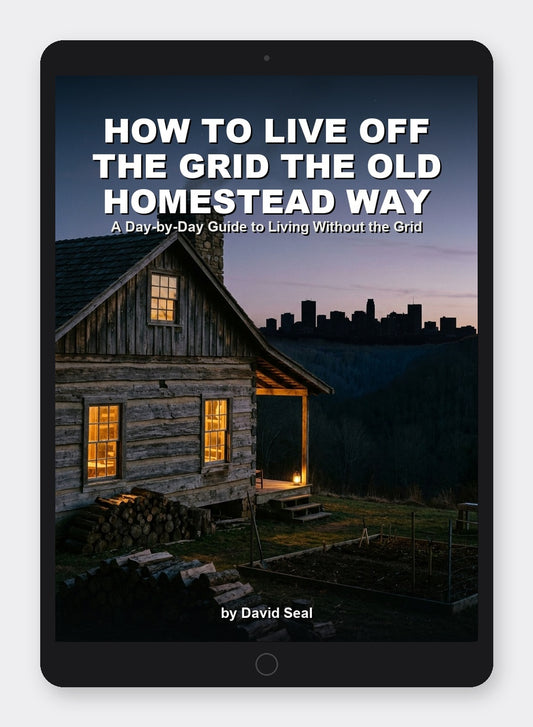 How to Live Off the Grid the Old Homestead Way - shown on a tablet